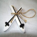 Mini ski decoratie hout - Afbeelding 3