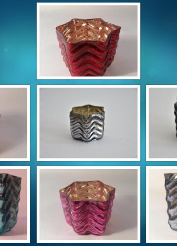 Waxinelichthouder glas ster klein