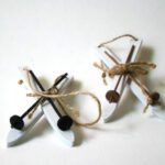 Mini ski decoratie hout