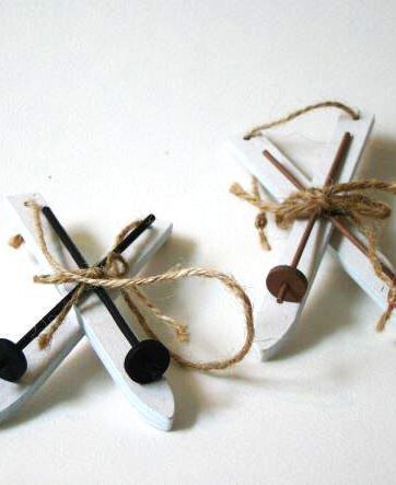 Mini ski decoratie hout