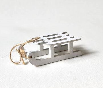 Mini slee decoratie wit - Kleine witte