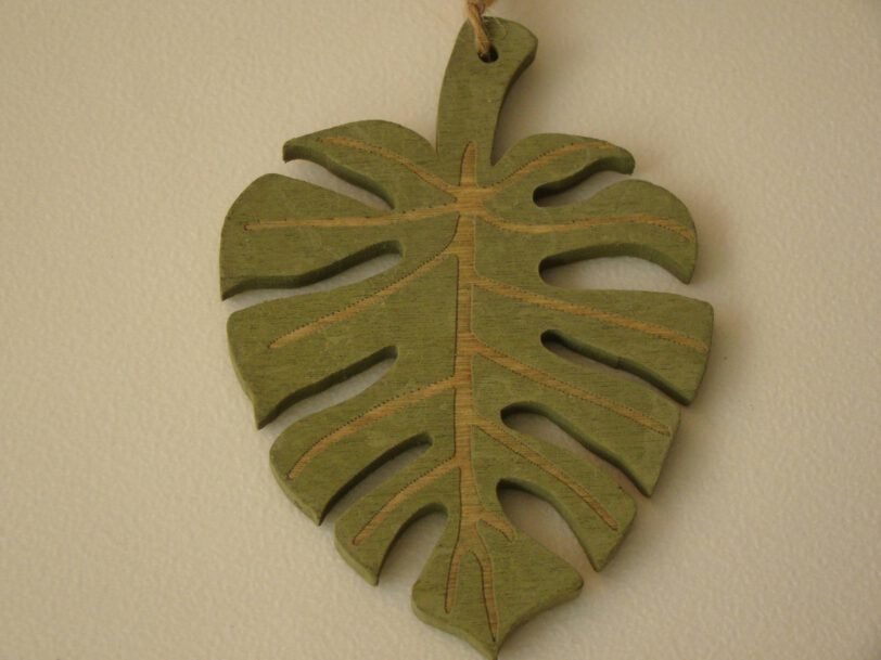 Hanger houten blad groen