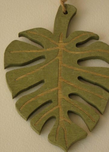Hanger houten blad groen