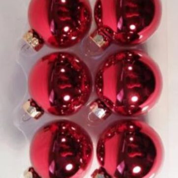 Kerstballen rood per 6 stuks of p/st. - p/st.