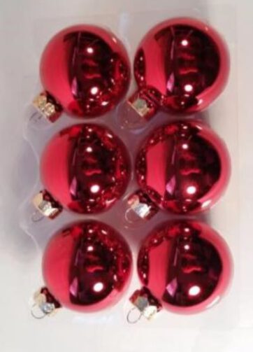 Kerstballen rood per 6 stuks of p/st. - p/st.