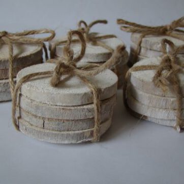 Houten schijfjes white-wash 4 st.