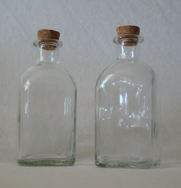 Fles vierkant met of zonder kurk