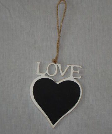 Hanger hart krijtbord met tekst