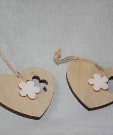 Hanger hart bloem 7 cm