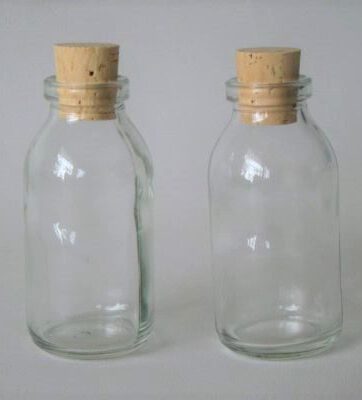 Fles 10 cm met of zonder kurk