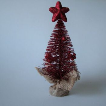 Mini kerstboom rood in zak