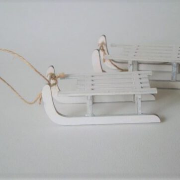 Mini slee decoratie wit