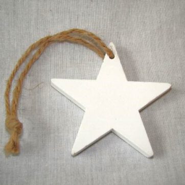 Hanger mini ster wit 7 of 10 cm - 7 cm