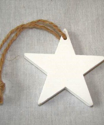 Hanger mini ster wit 7 of 10 cm - 7 cm