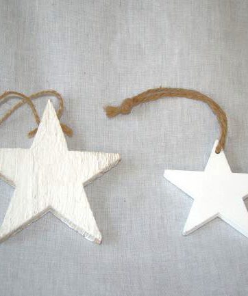 Hanger mini ster wit 7 of 10 cm